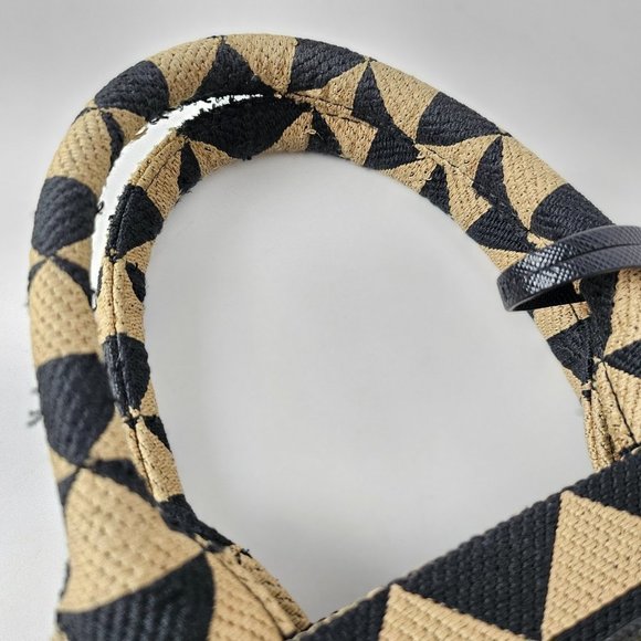 Prada Fabric Embroidered Saffiano Small Symbole Tote Nero Corda - Picture 5 of 6